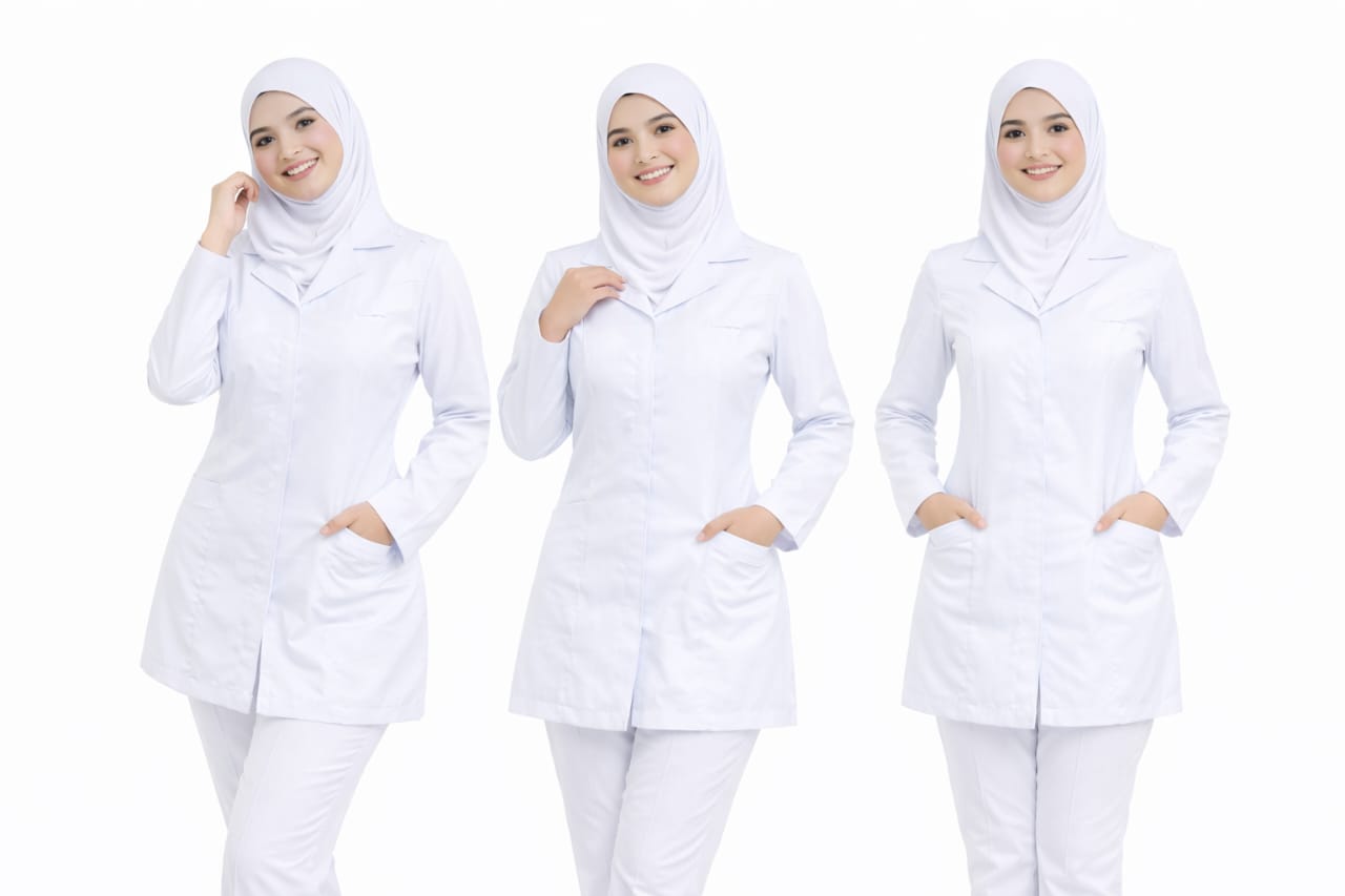 Uniform For Student Nurse (BIP) – Hidden Zip & Slim Fit (Top & Pants) - Image 4